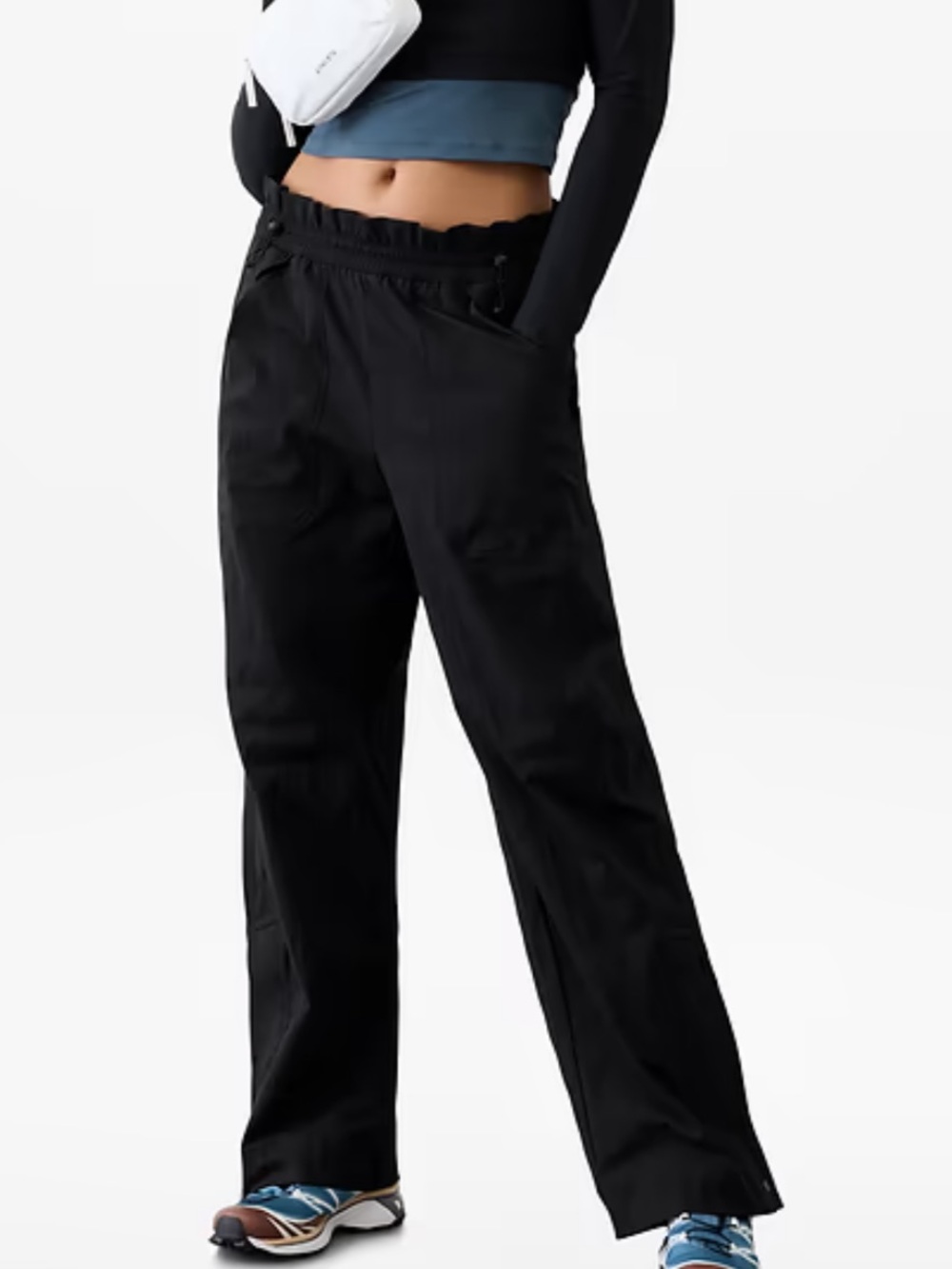 Athleta Trekkie High Rise Parachute Pant-Black-Size Small-Tall NWT